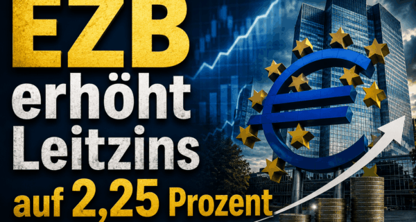 EZB erhöht Leitzins auf 2,25 Prozent
