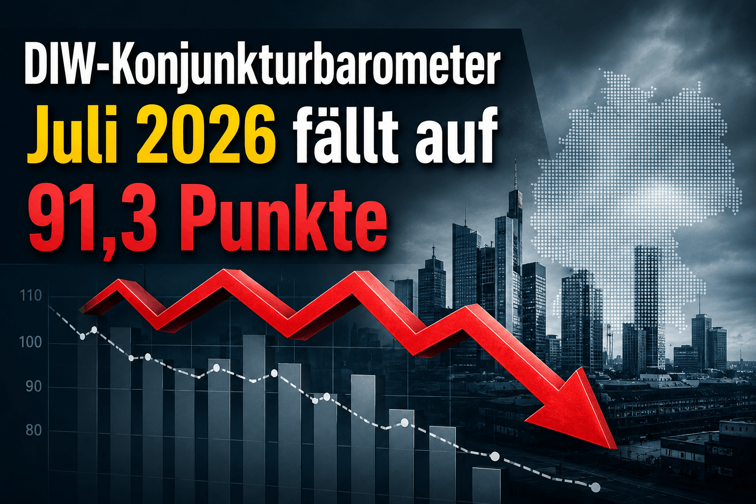 DIW-Konjunkturbarometer Juli 2026 fällt auf 91,3 Punkte DIW-Konjunkturbarometer Juli 2026 fällt auf 91,3 Punkte