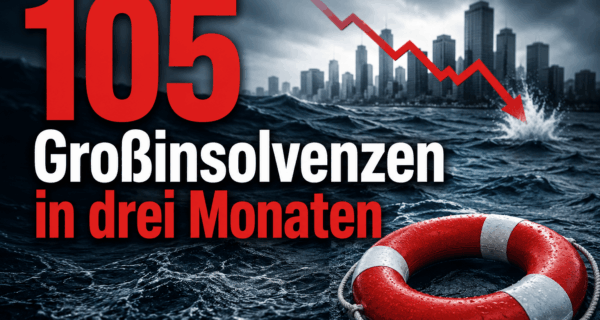 105 Großinsolvenzen in drei Monaten