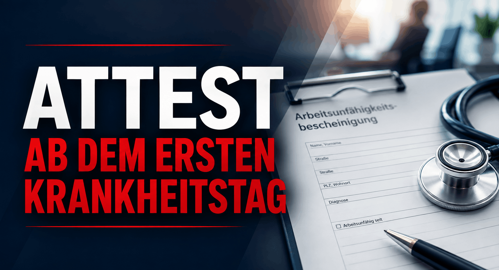 Attest ab dem ersten Krankheitstag Attest ab dem ersten Krankheitstag