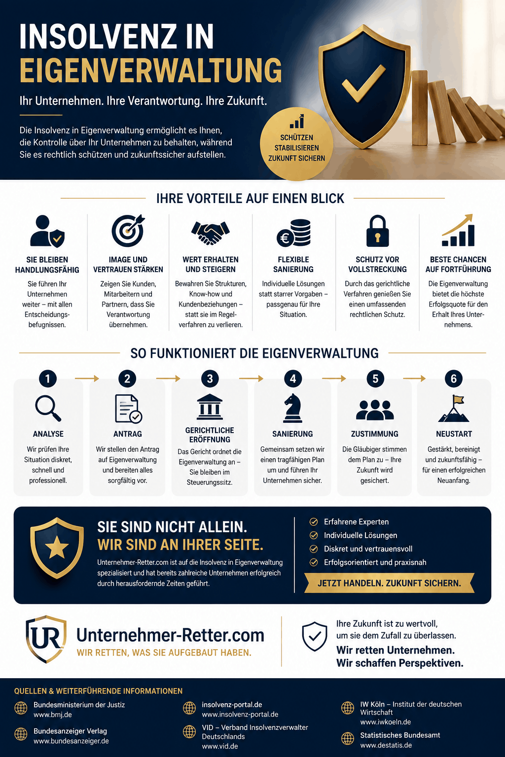Insolvenz in Eigenverwaltung Infografik Insolvenz in Eigenverwaltung Infografik
