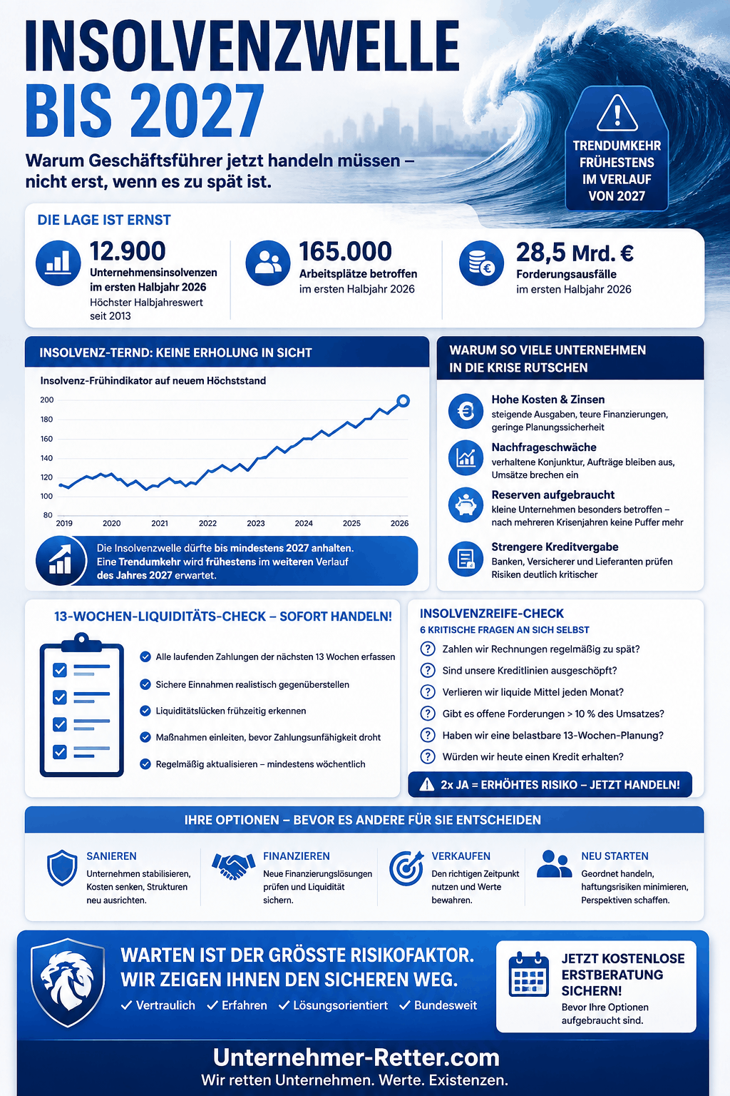 Insolvenzwelle bis 2027 Infografik Insolvenzwelle bis 2027 Infografik