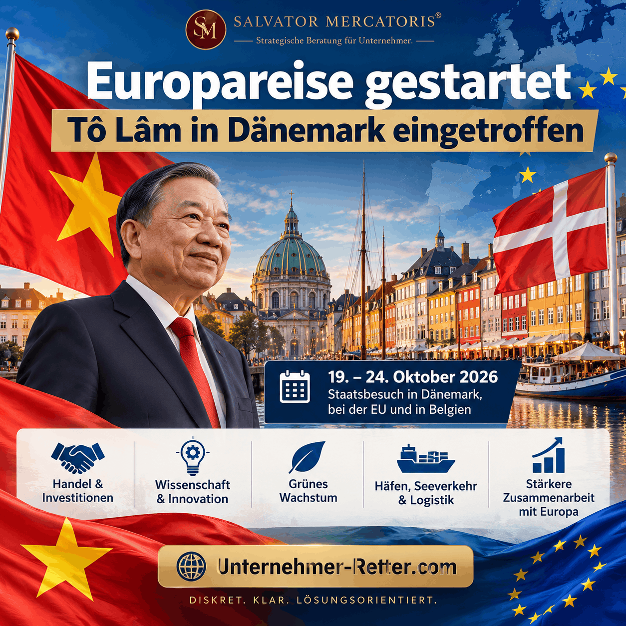 Europareise gestartet - Tô Lâm Infografik Europareise gestartet - Tô Lâm Infografik
